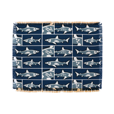 Raven Jumpo Shark X Ray Throw Blanket