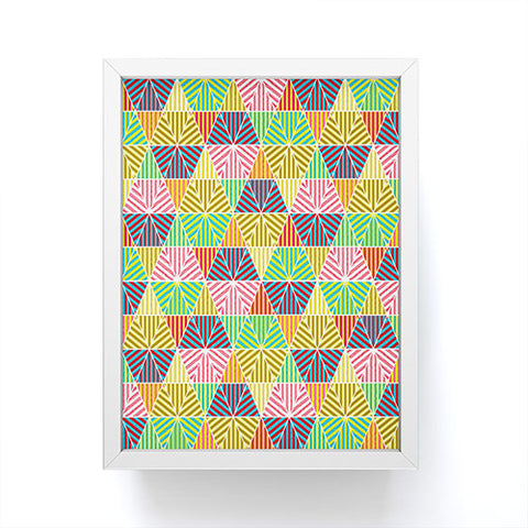 Raven Jumpo Stripey Triangles Framed Mini Art Print