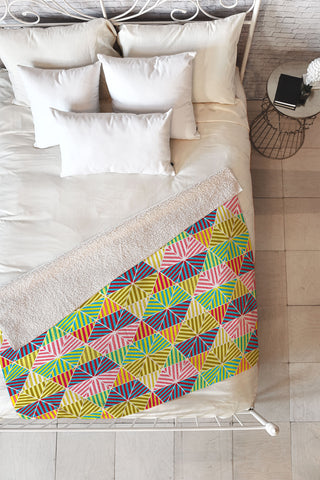 Raven Jumpo Stripey Triangles Fleece Throw Blanket