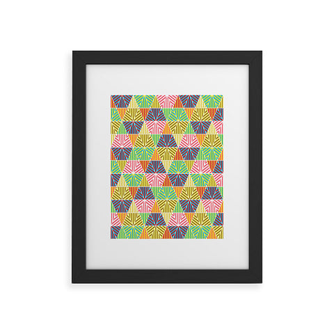 Raven Jumpo Stripey Triangles Framed Art Print