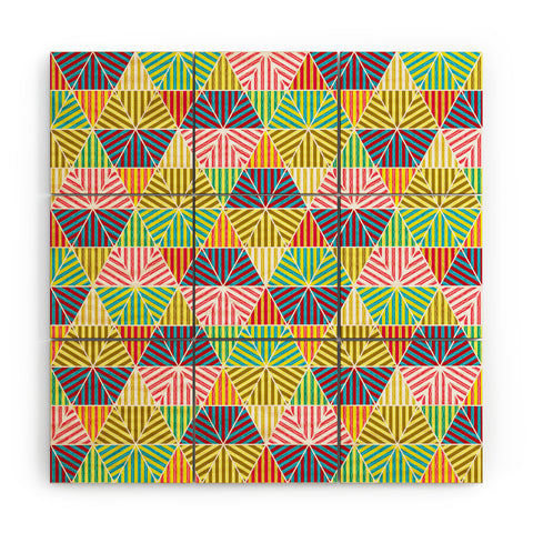 Raven Jumpo Stripey Triangles Wood Wall Mural