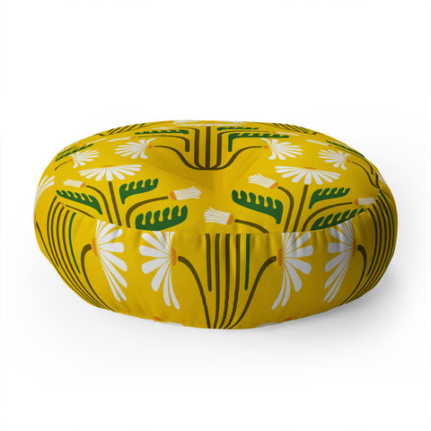 Raven Jumpo Stylised Daisies Floor Pillow Round