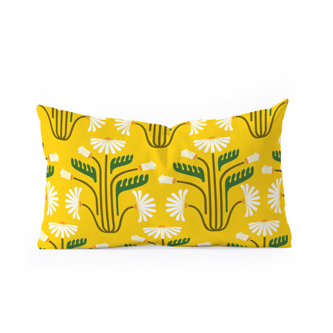 Raven Jumpo Stylised Daisies Oblong Throw Pillow