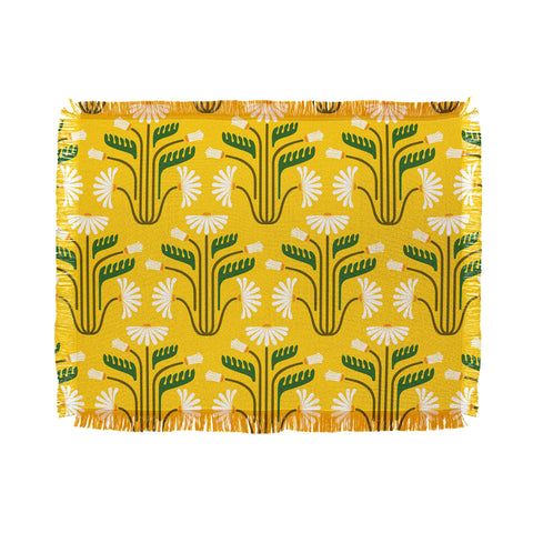 Raven Jumpo Stylised Daisies Throw Blanket