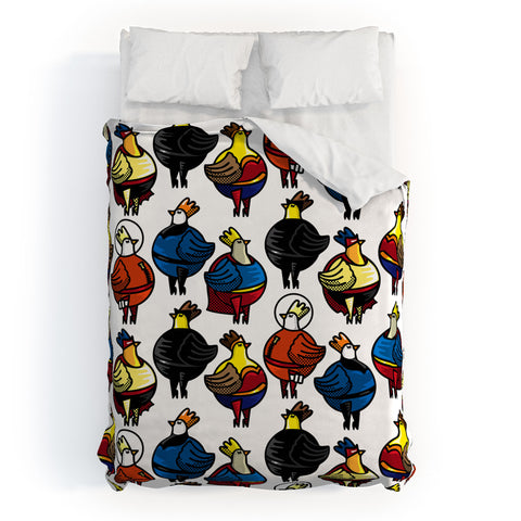 Raven Jumpo Super Chicks Duvet Cover