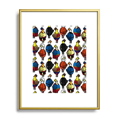 Raven Jumpo Super Chicks Metal Framed Art Print