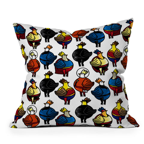 Raven Jumpo Super Chicks Throw Pillow