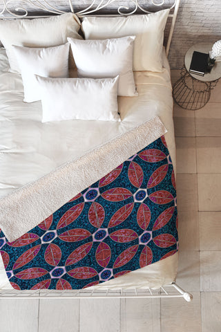 Raven Jumpo Topaz Mosaic Fleece Throw Blanket