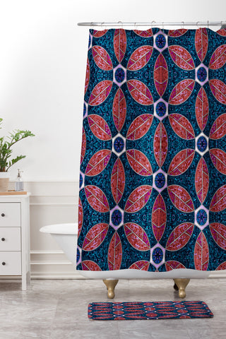 Raven Jumpo Topaz Mosaic Shower Curtain And Mat