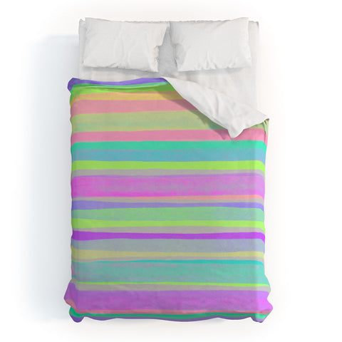 Rebecca Allen A Thousand Stripes I Love You Duvet Cover