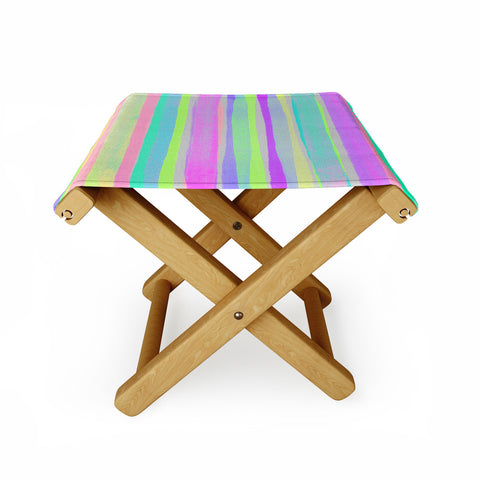Rebecca Allen A Thousand Stripes I Love You Folding Stool