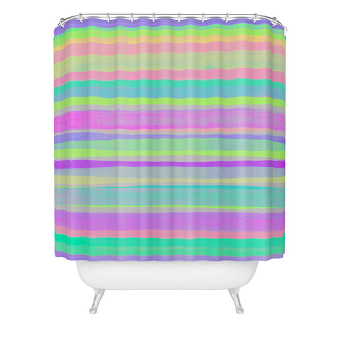 Rebecca Allen A Thousand Stripes I Love You Shower Curtain