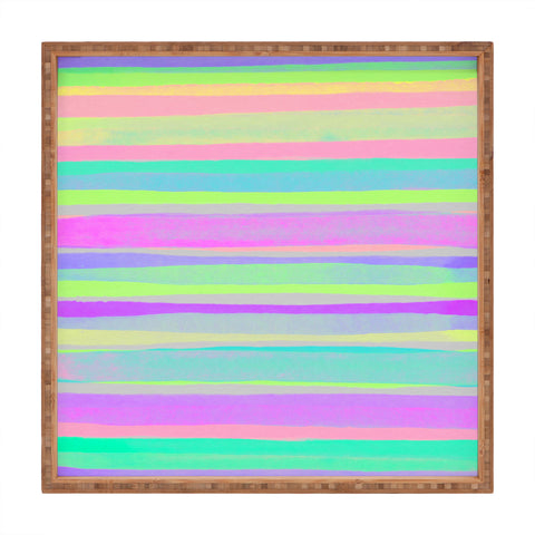 Rebecca Allen A Thousand Stripes I Love You Square Tray