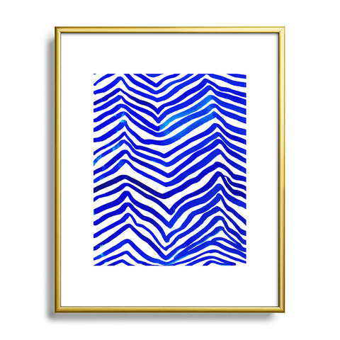 Rebecca Allen A Zebra In Crete Metal Framed Art Print