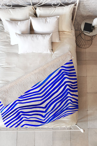 Rebecca Allen A Zebra In Crete Fleece Throw Blanket