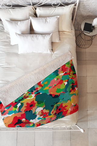 Rebecca Allen All For Flowers Fleece Throw Blanket