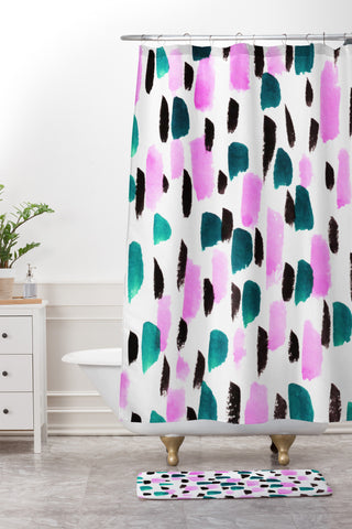 Rebecca Allen At Midnight Shower Curtain And Mat