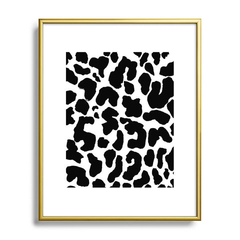 Rebecca Allen Blk Leopard Metal Framed Art Print