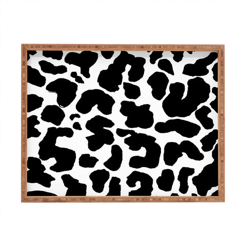 Rebecca Allen Blk Leopard Rectangular Tray