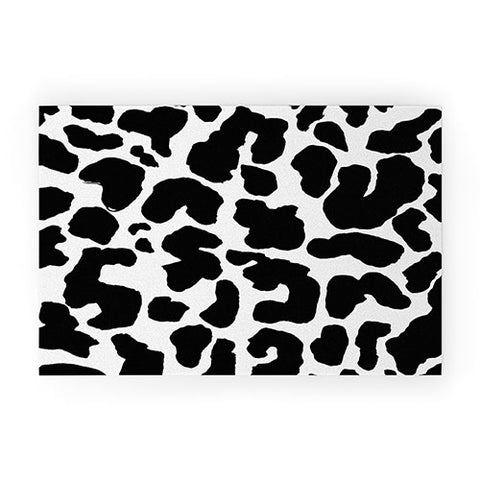 Rebecca Allen Blk Leopard Welcome Mat