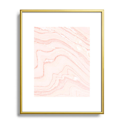 Rebecca Allen Blush Marble Metal Framed Art Print