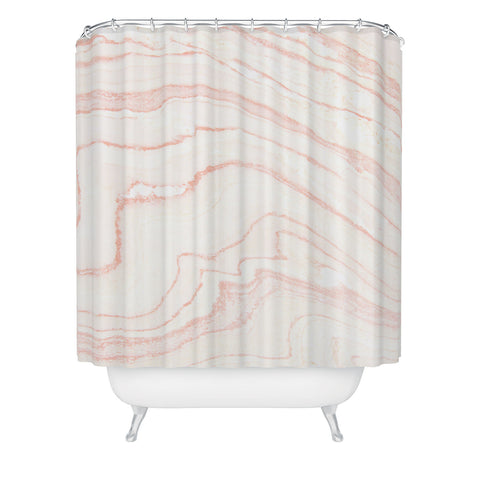 Rebecca Allen Blush Marble Shower Curtain