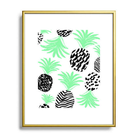 Rebecca Allen Classy Pineapples Metal Framed Art Print