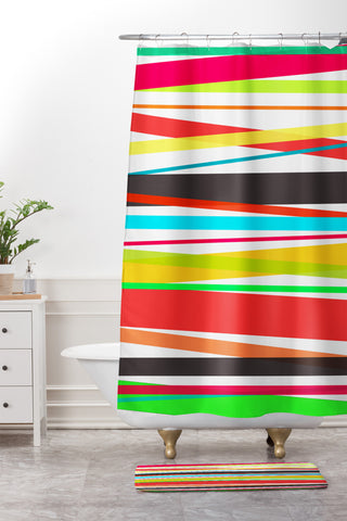 Rebecca Allen Color Parade Shower Curtain And Mat
