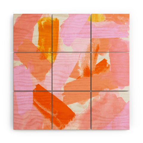 Rebecca Allen Covered in Blush Wood Wall Mural