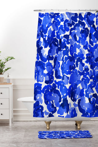 Rebecca Allen Dressed In Hue Shower Curtain And Mat