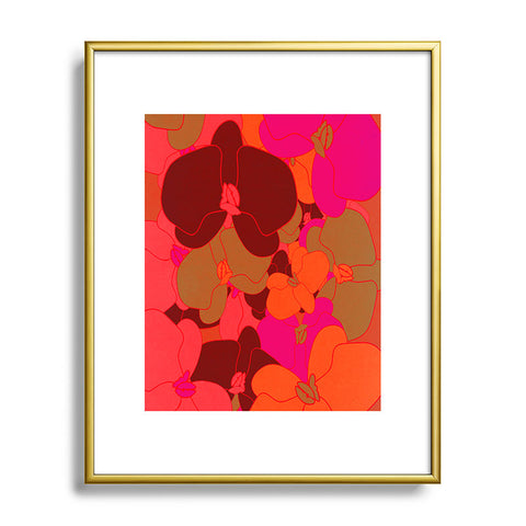 Rebecca Allen Flower Fall Metal Framed Art Print