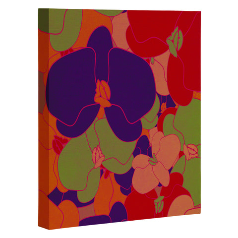 Rebecca Allen Flower Fall Retro Art Canvas