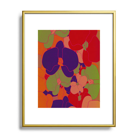 Rebecca Allen Flower Fall Retro Metal Framed Art Print