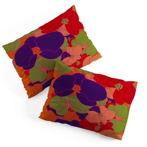 Rebecca Allen Flower Fall Retro Pillow Shams