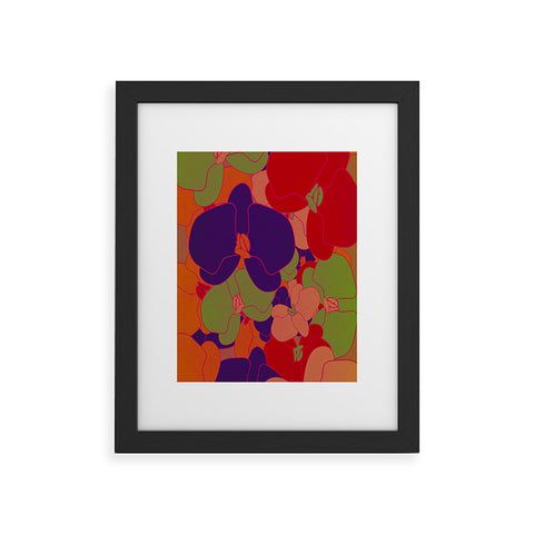 Rebecca Allen Flower Fall Retro Framed Art Print