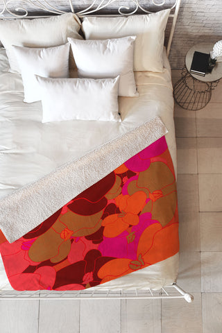 Rebecca Allen Flower Fall Fleece Throw Blanket