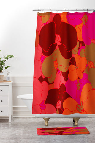 Rebecca Allen Flower Fall Shower Curtain And Mat