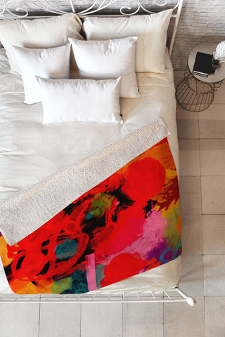 Rebecca Allen Joy Joy Fleece Throw Blanket