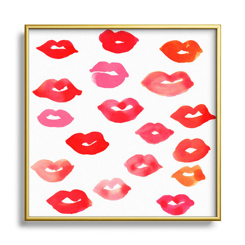 Rebecca Allen Le Baiser Metal Square Framed Art Print