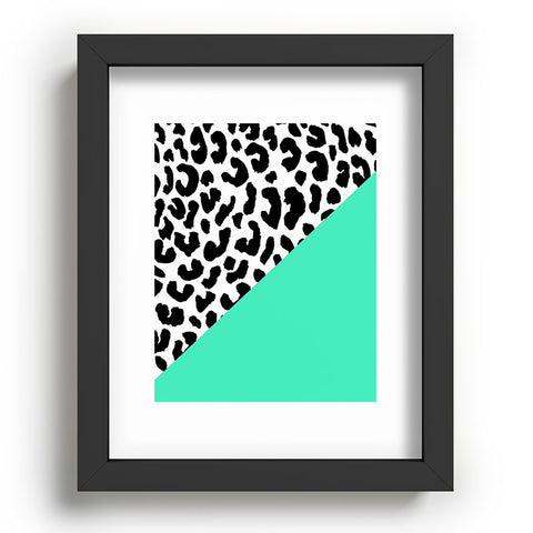 Rebecca Allen Leopard And Mint Recessed Framing Rectangle