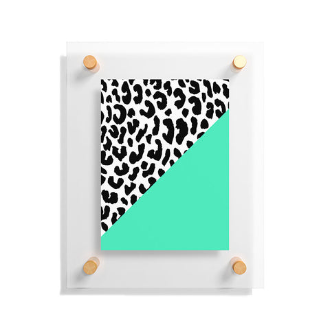 Rebecca Allen Leopard And Mint Floating Acrylic Print