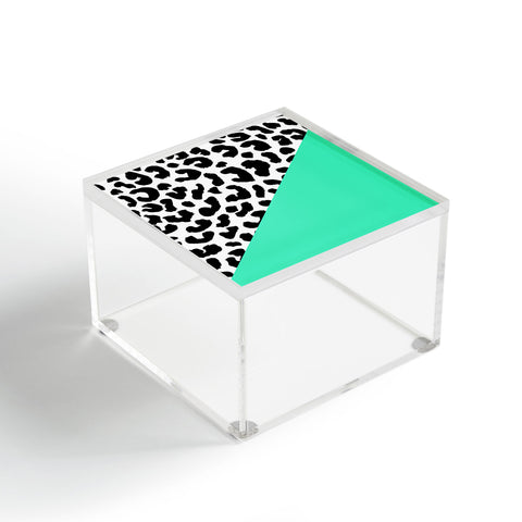 Rebecca Allen Leopard And Mint Acrylic Box