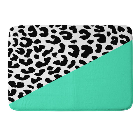 Rebecca Allen Leopard And Mint Memory Foam Bath Mat