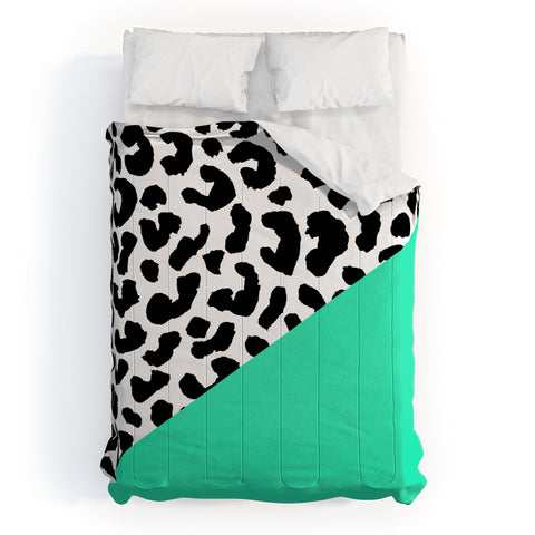 Rebecca Allen Leopard And Mint Comforter