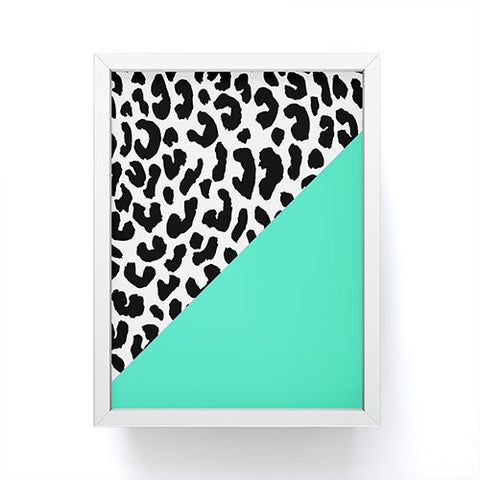 Rebecca Allen Leopard And Mint Framed Mini Art Print