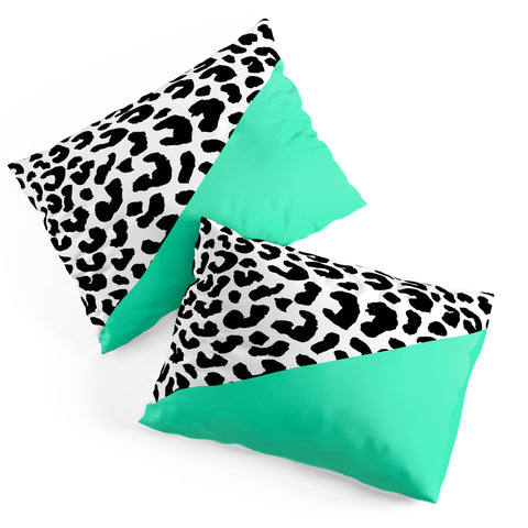 Rebecca Allen Leopard And Mint Pillow Shams