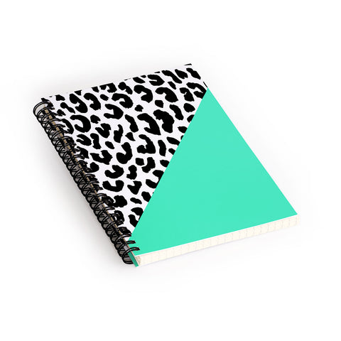Rebecca Allen Leopard And Mint Spiral Notebook