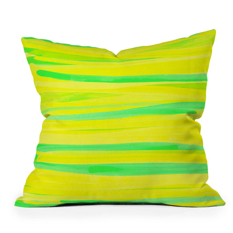 Rebecca Allen Lime Strokes Throw Pillow