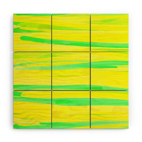 Rebecca Allen Lime Strokes Wood Wall Mural