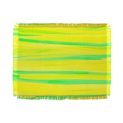 Rebecca Allen Lime Strokes Throw Blanket